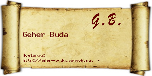 Geher Buda névjegykártya